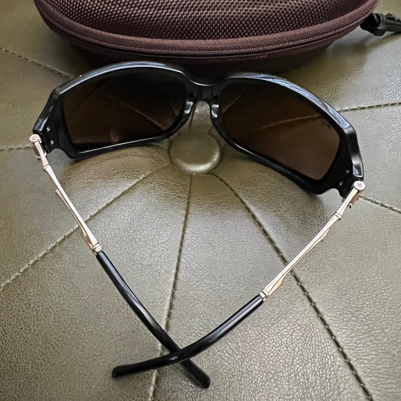 MAUI JIM BAMBOO MJ 104-16 GLOSS BLACK GOLD HCL BRONZE POLARIZED SUNGLASSES - Picture 2 of 14